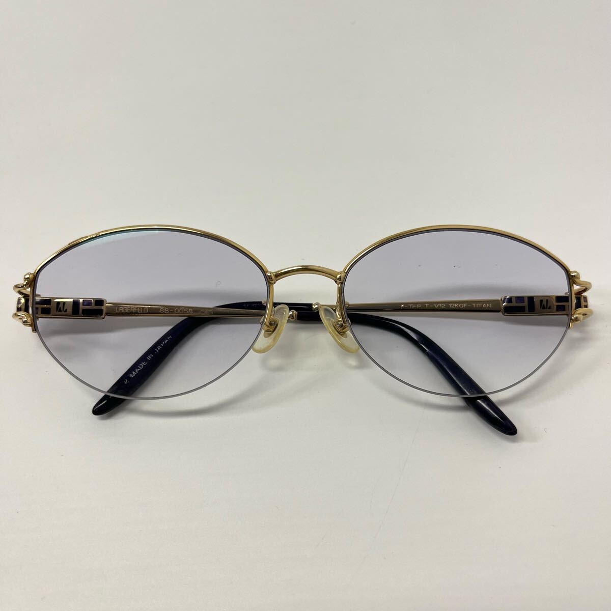 VINTAGE LAGERFELD メガネ 眼鏡 度入り 88-0058 1/12 12KGF チタン 金張り ラガーフェルド メタルフレーム【レターパックプラス郵送可】#3拍卖