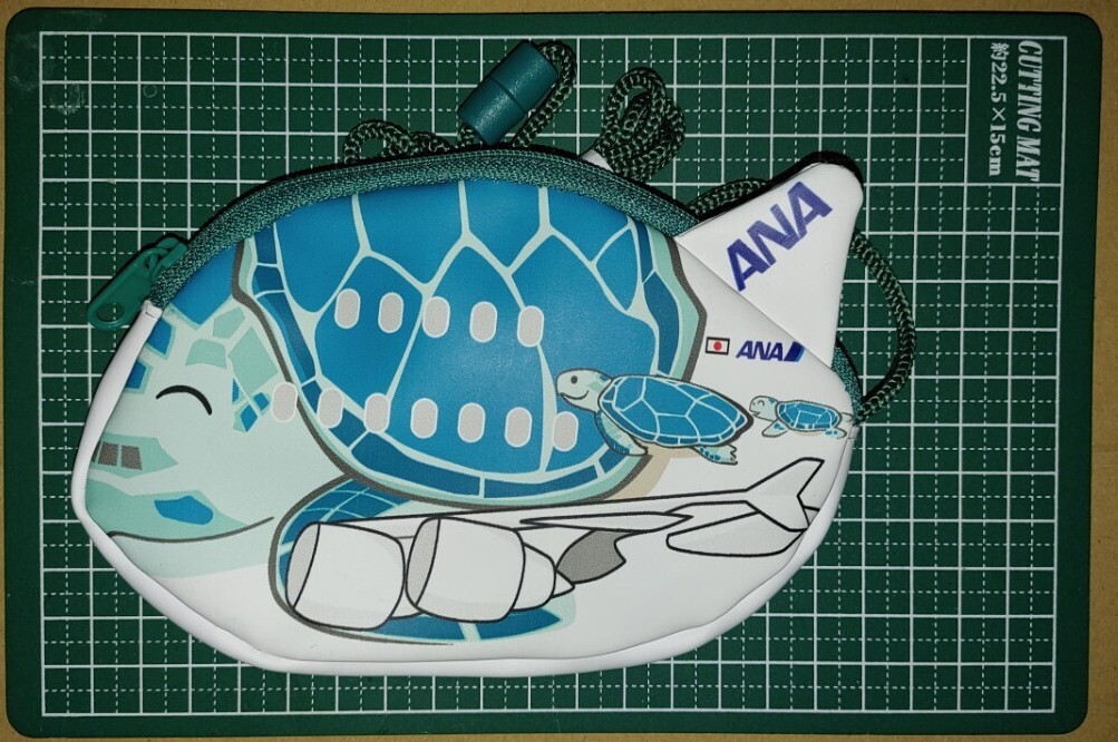 ANA フライングホヌ ポーチ 全日空 ブルー 肩掛け ポーチ カバン 小銭入れ 飛行機 送料140円~拍卖