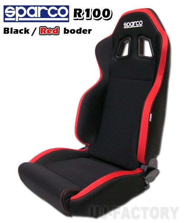 【再入荷★正規品/sparco newバージョン】★セミバケットシート R100J★ ブラック/レッドボーダー(左右共通モデル)009014ENRRS拍卖