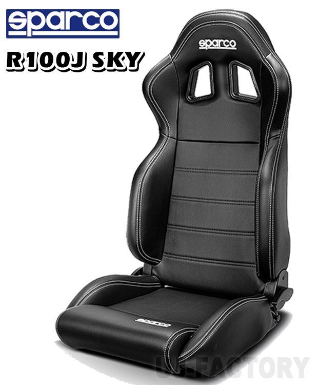 【再入荷★正規品/sparco newバージョン】★セミバケットシート R100J★PVレザー SKY/ホワイトステッチ(左右共通)009014ENRSKY拍卖