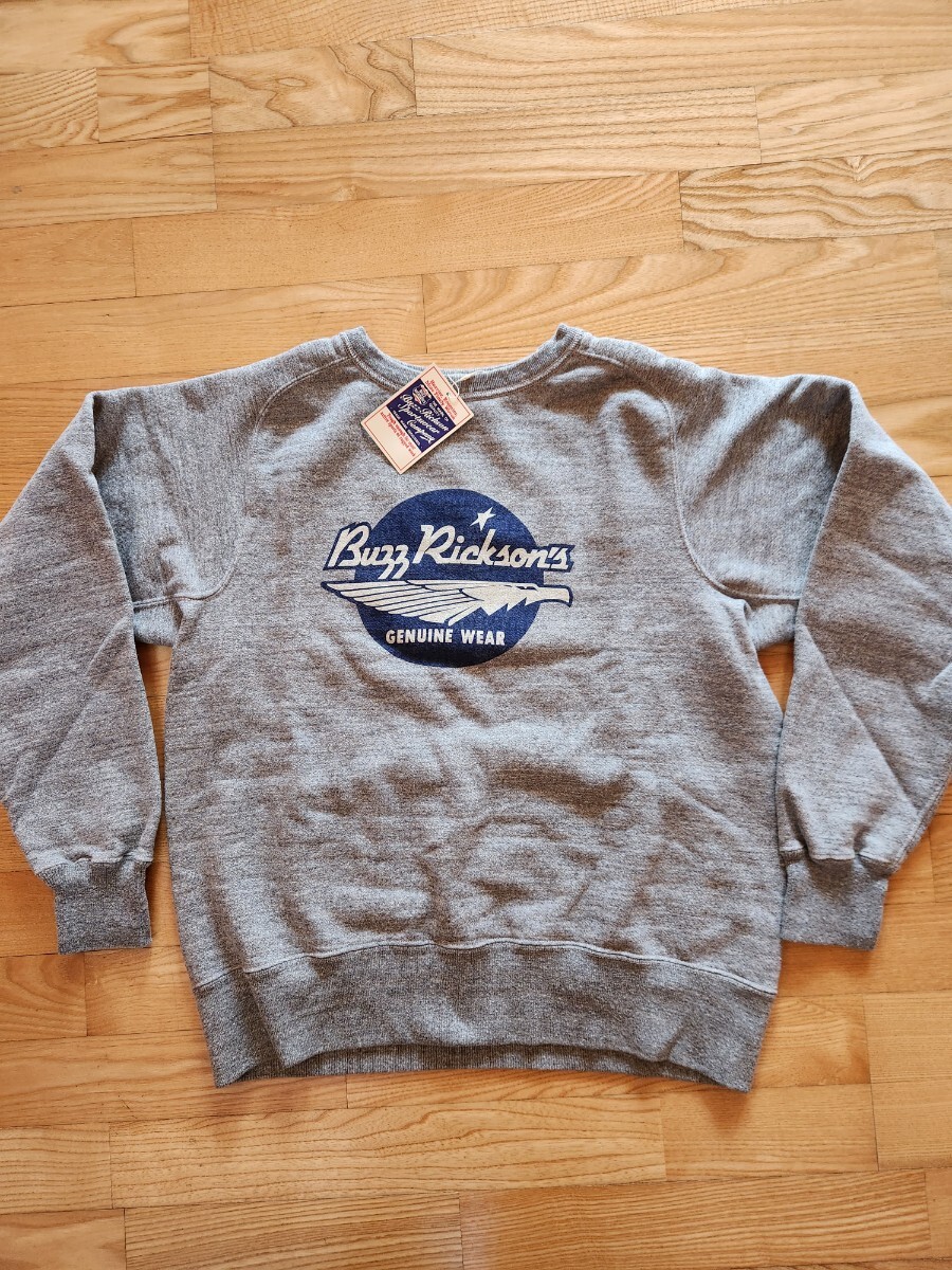 送料込★東洋 Buzz Rickson's バズリクソンズ BR69507 FREEDOM SLEEVE SWEAT SHIRT フリーダムスリーブ トレーナー ヘザーグレー L拍卖