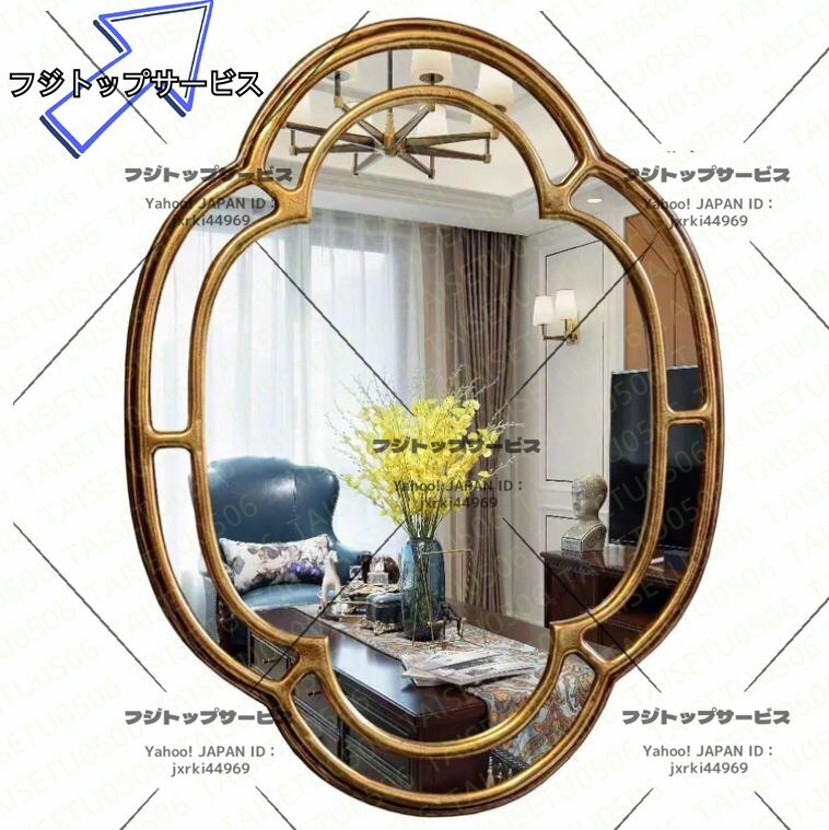人気推薦★ 高級壁掛けミラー★鏡 壁掛け ウォールミラー 豪華鏡 2色選択可能 55x73cm アンティーク調 壁掛け鏡拍卖