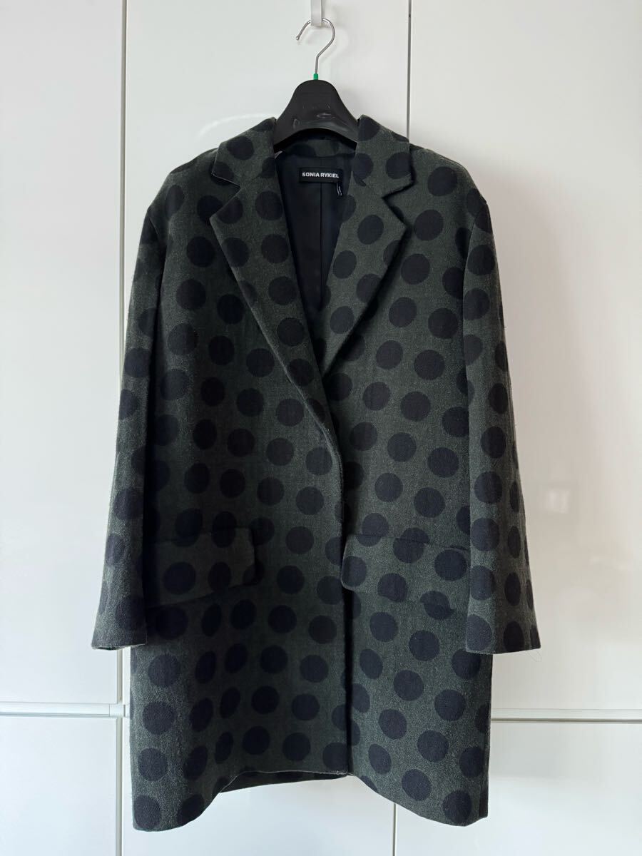 ★ソニアリキエル ウールコート 水玉 ドット インポート 36拍卖
