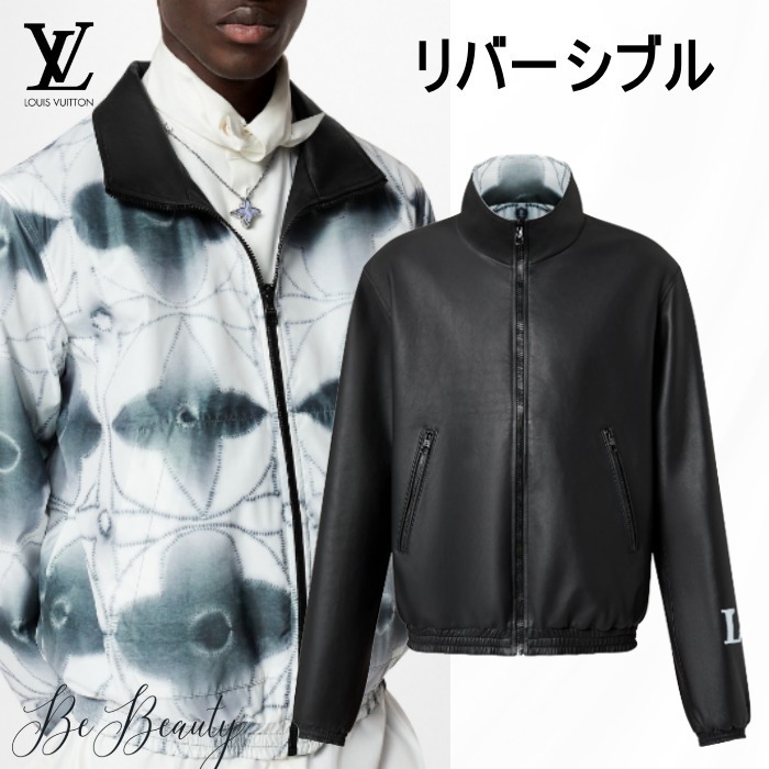 伝説23AWリバーシブルレザー全面グラディエントモノグラムシボリタイダイレザージャケット定価90万円最高傑作ルイヴィトンと一瞬で分かる拍卖