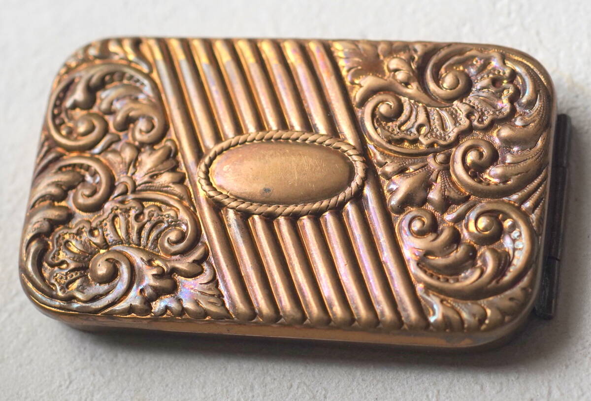 アンティーク マッチケース マッチ入れ 真鍮製 USED 汚れ 凹みあり拍卖