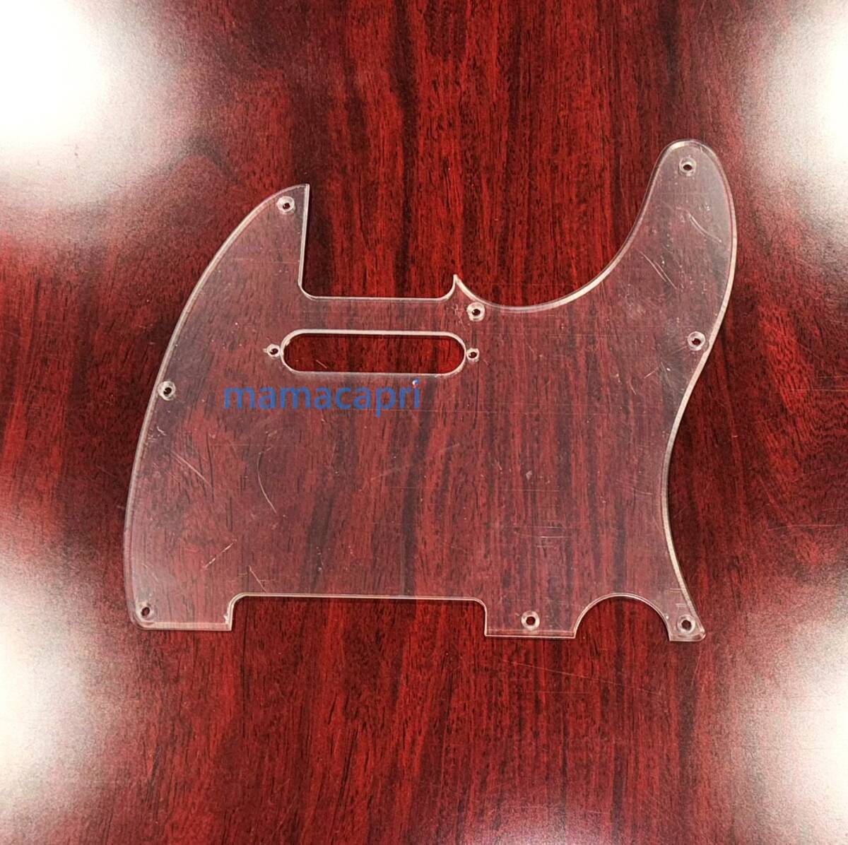 新品Fenderフェンダー アメスタSize 8Hole8穴Telecasterテレキャスター Pickguardピックガード クリアClear透明 テレキャスTELE エッジ加工拍卖