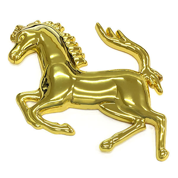 立体ステッカー 3Dステッカー ホース 馬 シルバー ゴールド フェラーリ 車 エンブレム 両面テープ 送料無料 ゴールド左向き拍卖