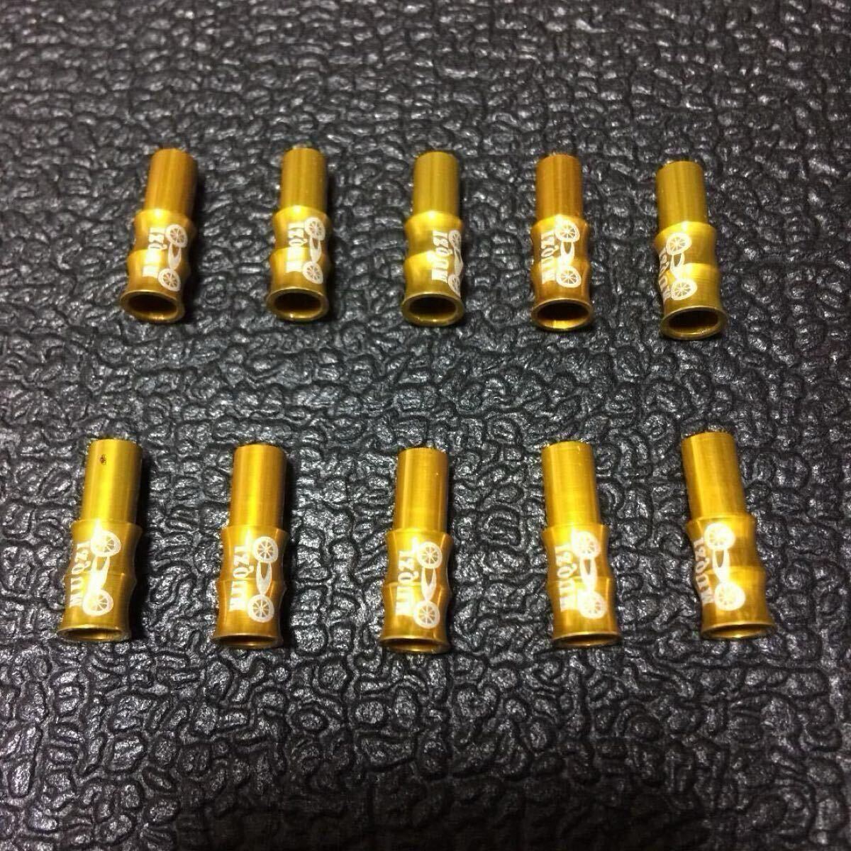 ☆ 即決・新品!! 自転車 アルミ 竹風アウターケーブルキャップ 金 φ5mm10個 ☆拍卖
