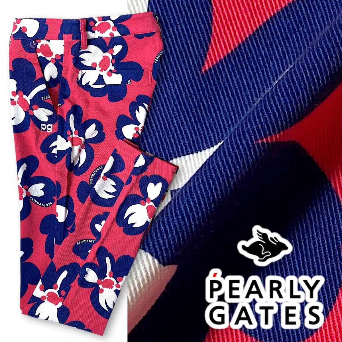 【1】新品 定価3.1万 パーリーゲイツ ストレッチ 総柄 ツイル ゴルフ パンツ PEARLY GATES ゴルフウェア GOLF レディース スポーツ◆R2301拍卖