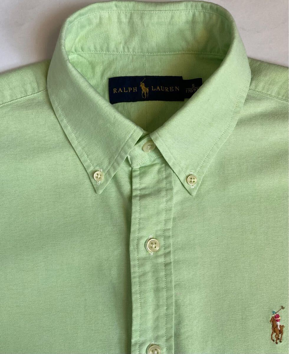 ラルフローレン☆メンズ長袖シャツ☆オックスフォード生地☆薄緑色☆サイズUS S 170/92A(M)拍卖