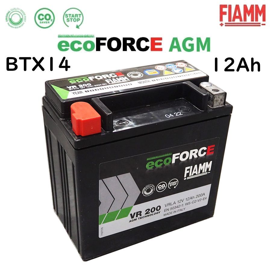 FIAMM サブ バッテリー ecoFORCE AGM 12Ah 12V BTX14 VR100 BMW BENZ JEEP 新品 0019824508拍卖