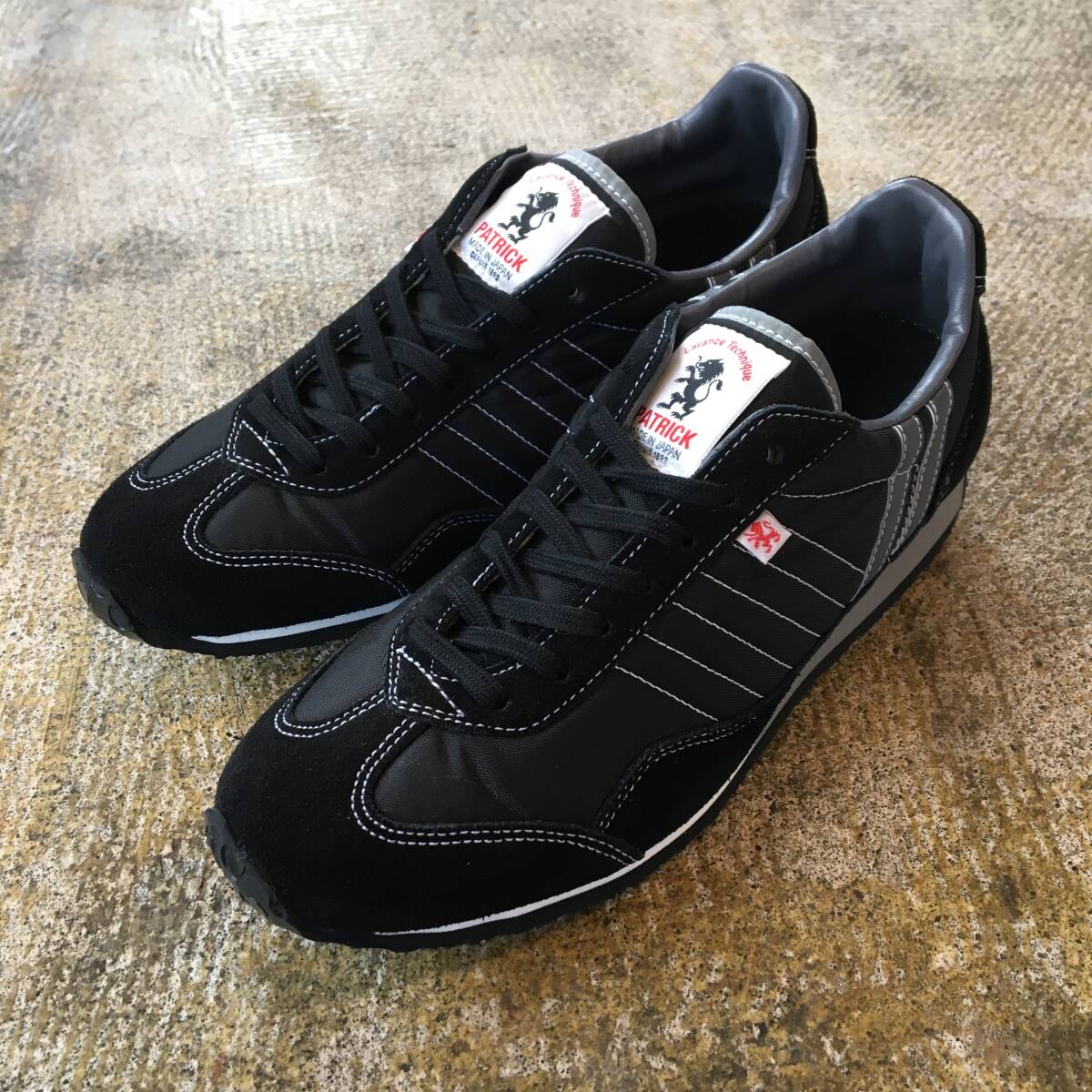 37 (23.5cm)|パトリック PATRICK スタジアム STADIUM 23011 黒 ブラック 定番人気色 軽量 スニーカー 靴 日本製 Japan (新品)(正規品)拍卖