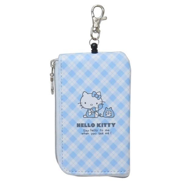 ハローキティ キー&パスポーチ パスケース みずいろ 電話チェック拍卖