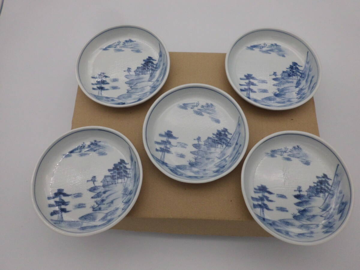 160027■■ 新品!九谷焼(銘々皿)5枚セット(日本製)拍卖