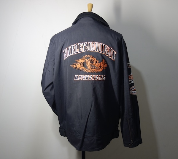 TK 希少 デッド 新品 ハーレーダビッドソン boar flame ナイロンジャケット ライダース 黒 ブラック 猪 ファイヤー 裏地メッシュ L拍卖