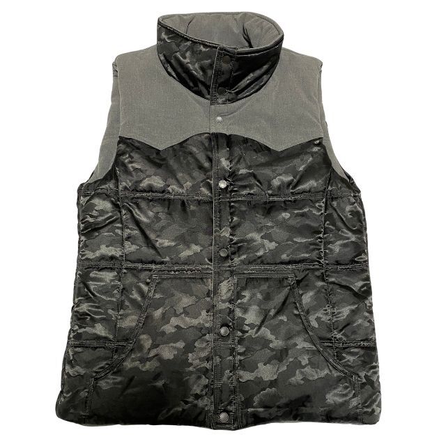 未使用品 ハイダウェイ ファイバーダウンベスト リバーシブル 中綿 迷彩 HIDEAWAY ファブミックス 切り替え phenium 自宅管理 雅瀬1238拍卖