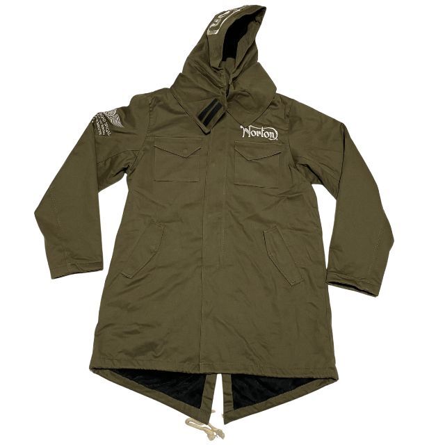 極美品 ノートン モッズコート リアビュー 起毛フリース 裏地 フード取り外し Norton 2WAY フィッシュテールコート 雅瀬1287拍卖