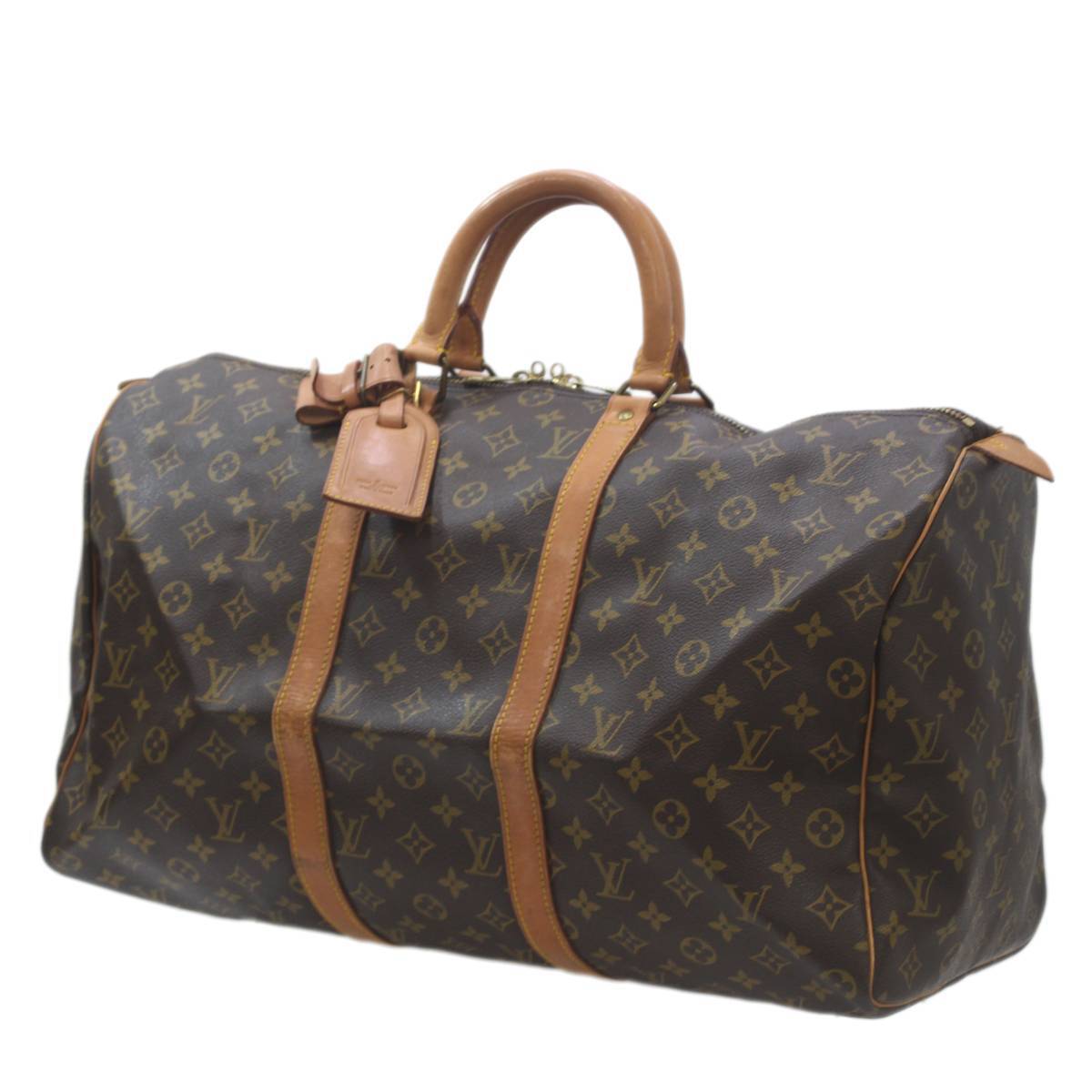 LOUIS VUITTON/ルイヴィトン キーポル50 ボストンバッグ モノグラム M41426 MI863 ポワニエ、ネームタグ ES Bランク拍卖