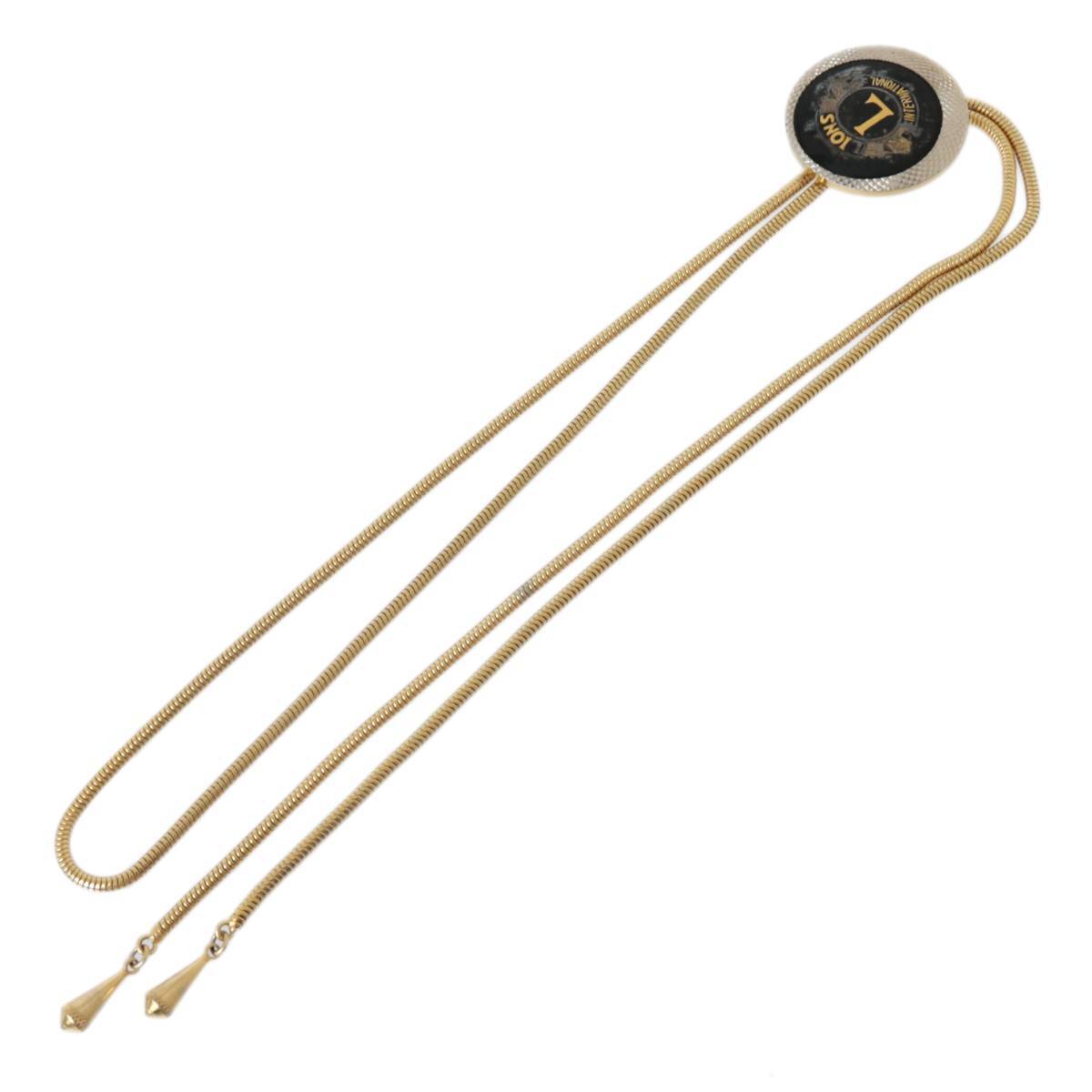 ライオンズクラブ ループタイ ゴールド×ブラック モチーフ:直径31mm チェーン:42cm(ちょうど半分にした状態の長さ) NT Bランク拍卖