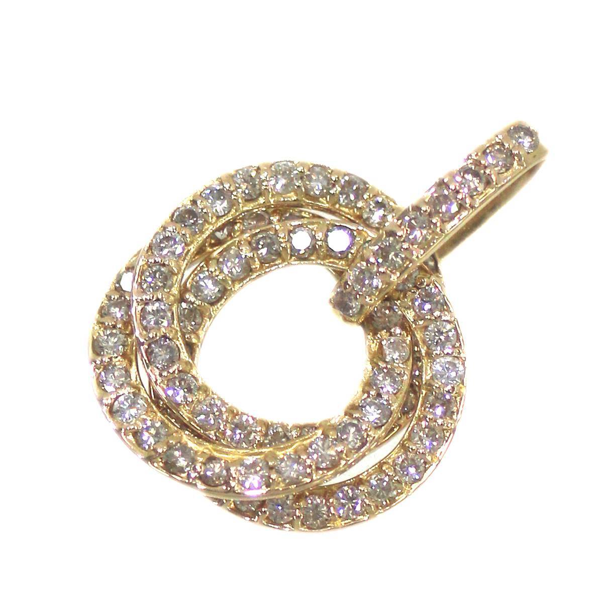 K18 ブラウンカラー ダイヤモンド デザイン ペンダント トップ 5.9g KA Aランク拍卖