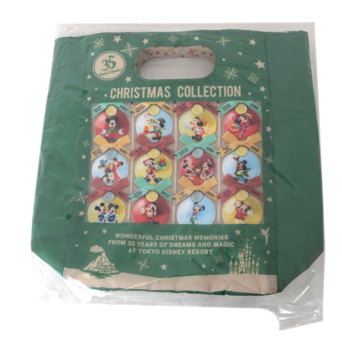 Disney ディズニー ディズニーランド35周年 クリスマス 保冷バッグ ランチバッグ 横約18.5×胴高約19×奥行約10(cm) NT 未使用品 Sランク拍卖