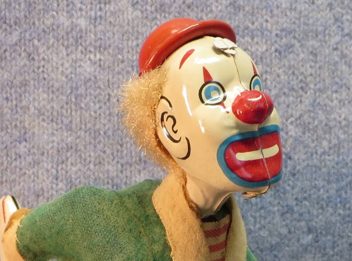 1950s Remote Controlled Roller Skating Clown White Face(1950年 TPS スケーター 白人ピエロ ブリキ リモートコントロール 稼働品)拍卖