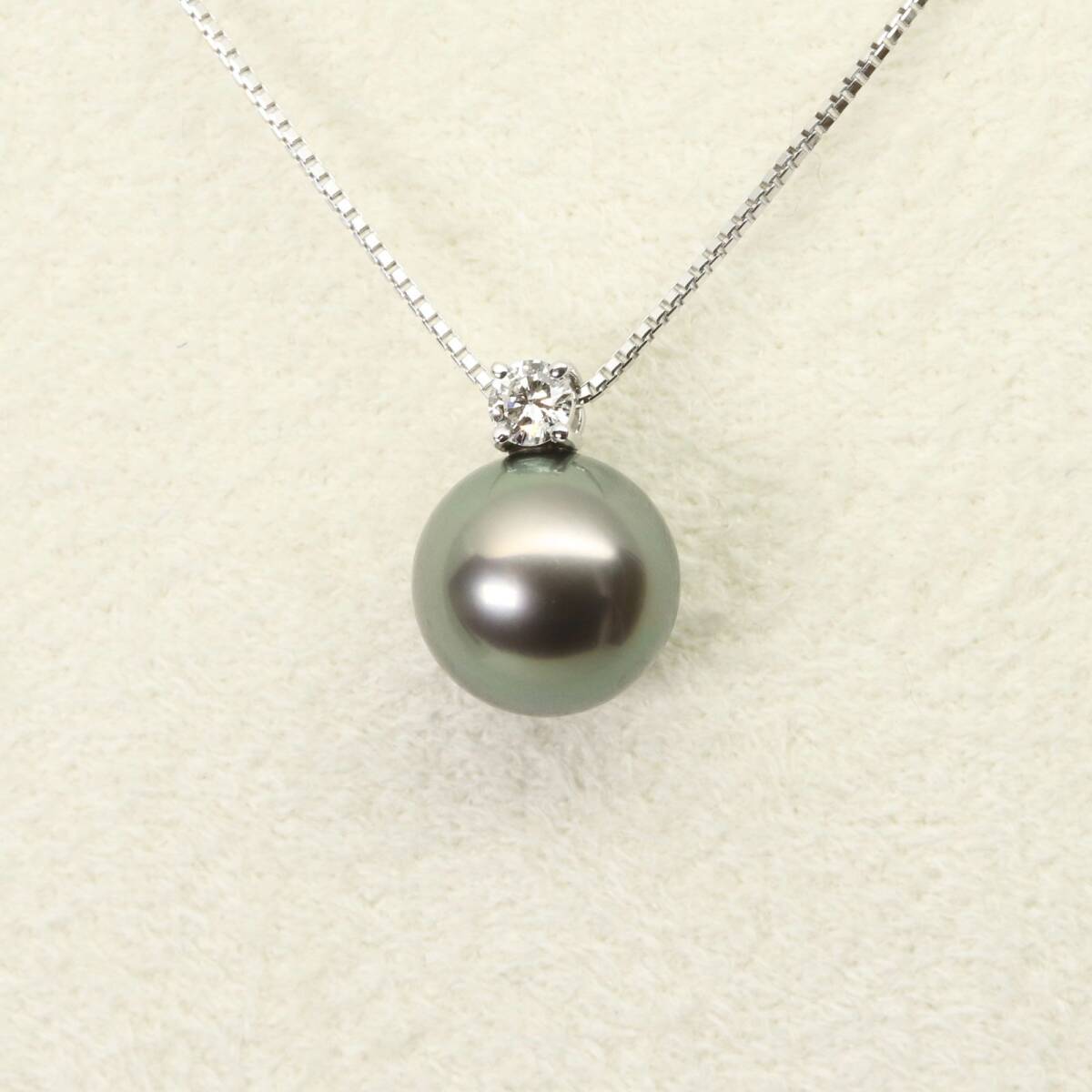 田崎真珠 黒蝶真珠×ダイヤモンド プラチナ ネックレス タサキ/24-5150S拍卖