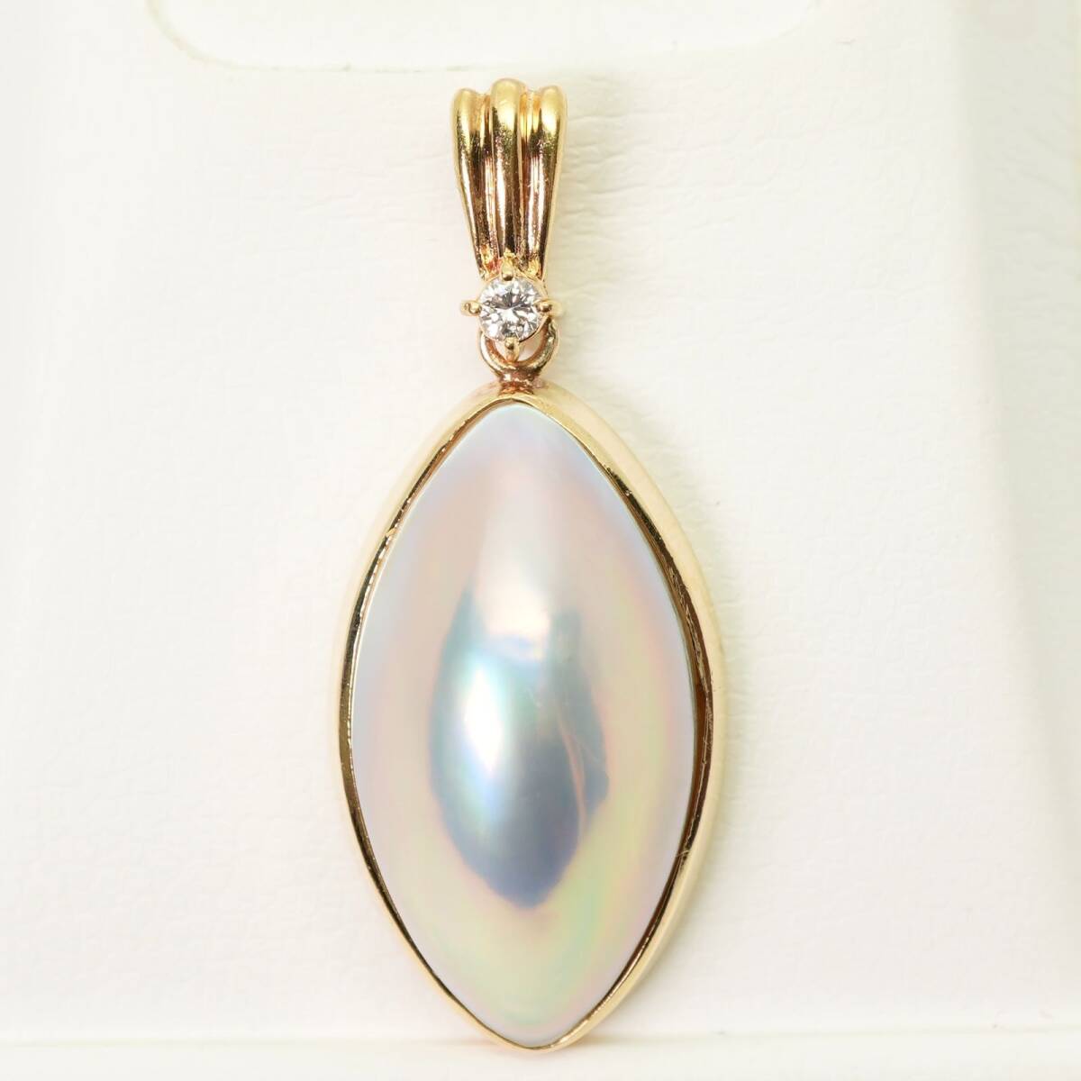 田崎真珠 マベパール ペンダントトップ K18 パール ダイヤ/24-5057拍卖