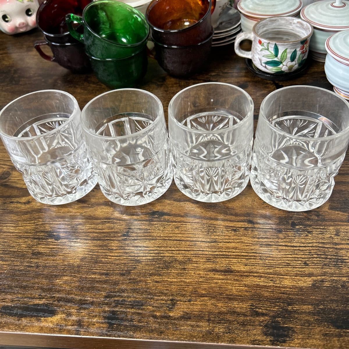 オールドノリタケ ロックグラス 気泡入 4個 クリスタル グラス ノリタケ 食器拍卖