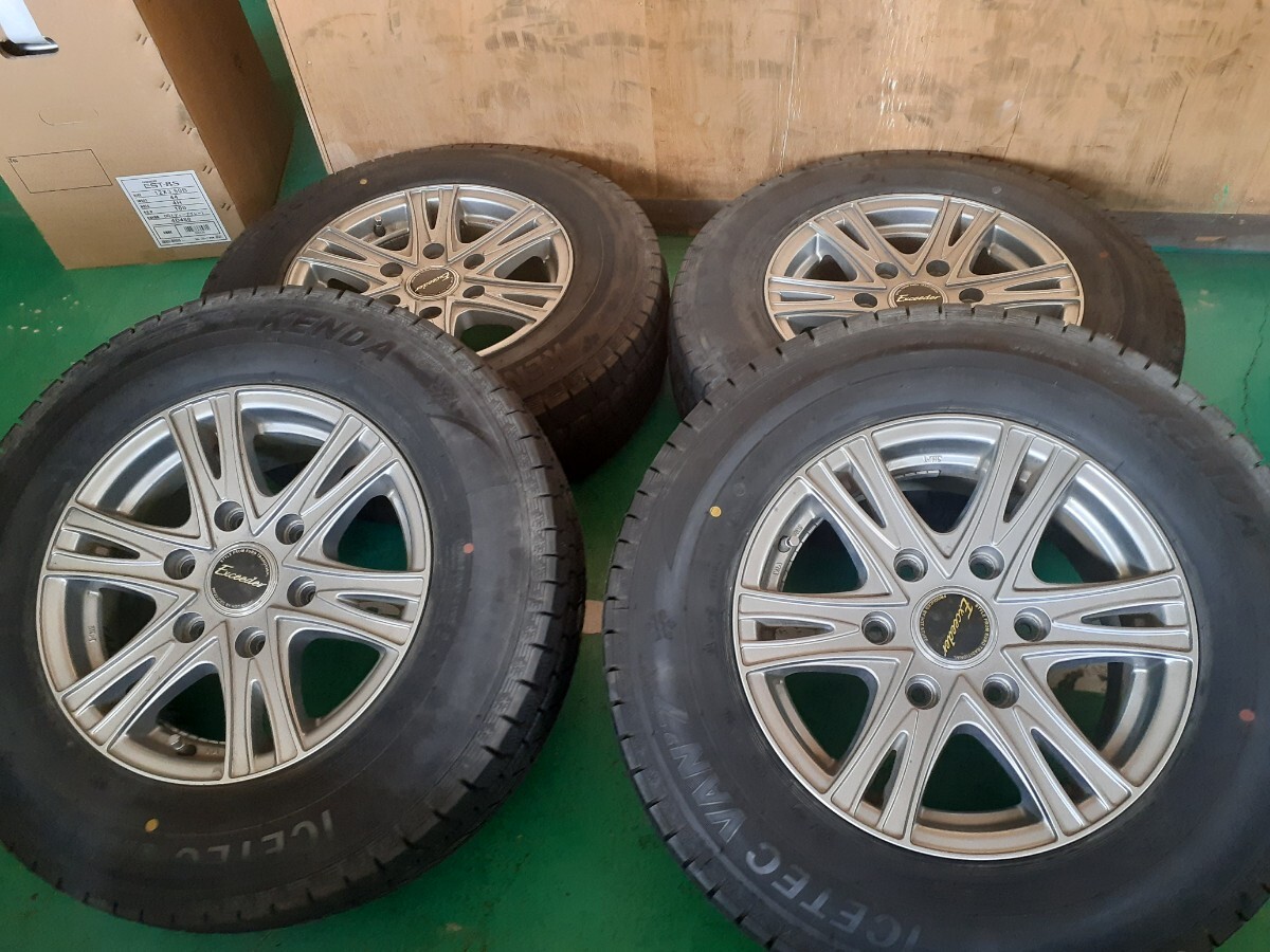 200系ハイエース外し 社外アルミ 2020年製スタッドレス 195/80R15 107/105L LT 15×6J +33 6穴 139.7 4本拍卖