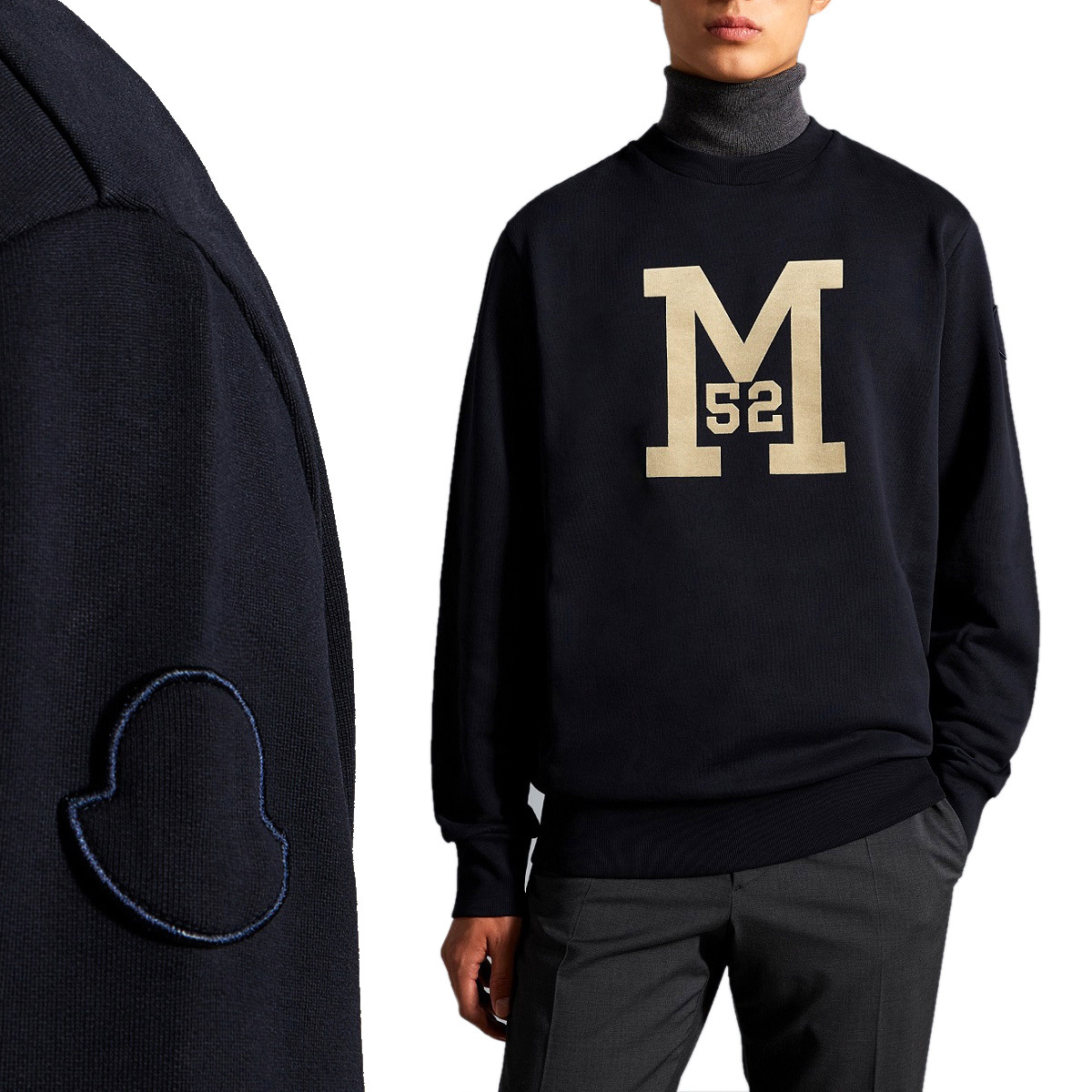 送料無料 56 MONCLER モンクレール 8G00049 809KR ネイビー トレーナー スウェット size L拍卖