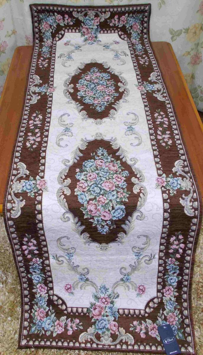 キッチンマット 55×175cm イタリア製 高級なゴブラン織り ラグ ロングマット 廊下敷 JEWEL/JUPITER BR系 沖縄、諸島部は不可 拍卖