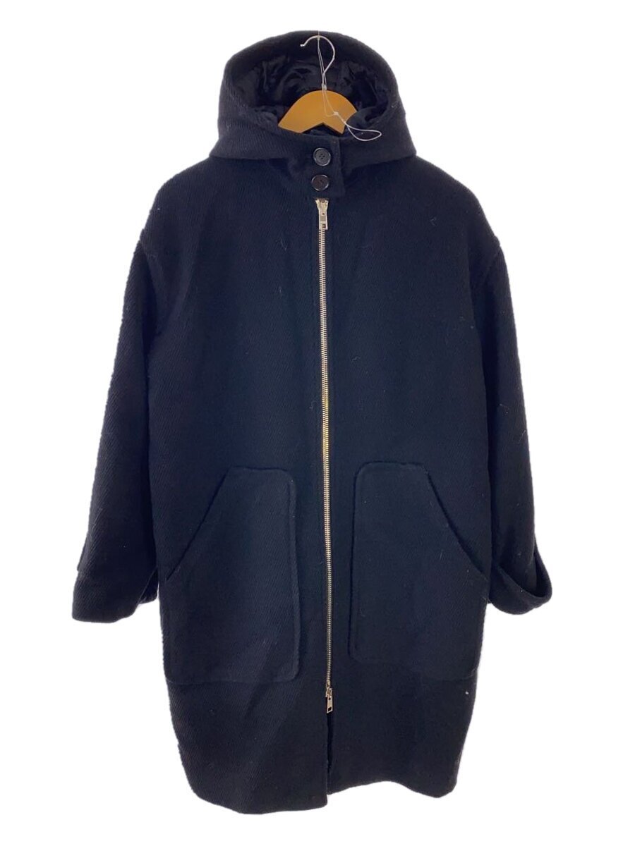 MSGM◆オーバーサイズバルーンコート/36/ウール/BLK/3341MDC06/フーディ/黒//拍卖