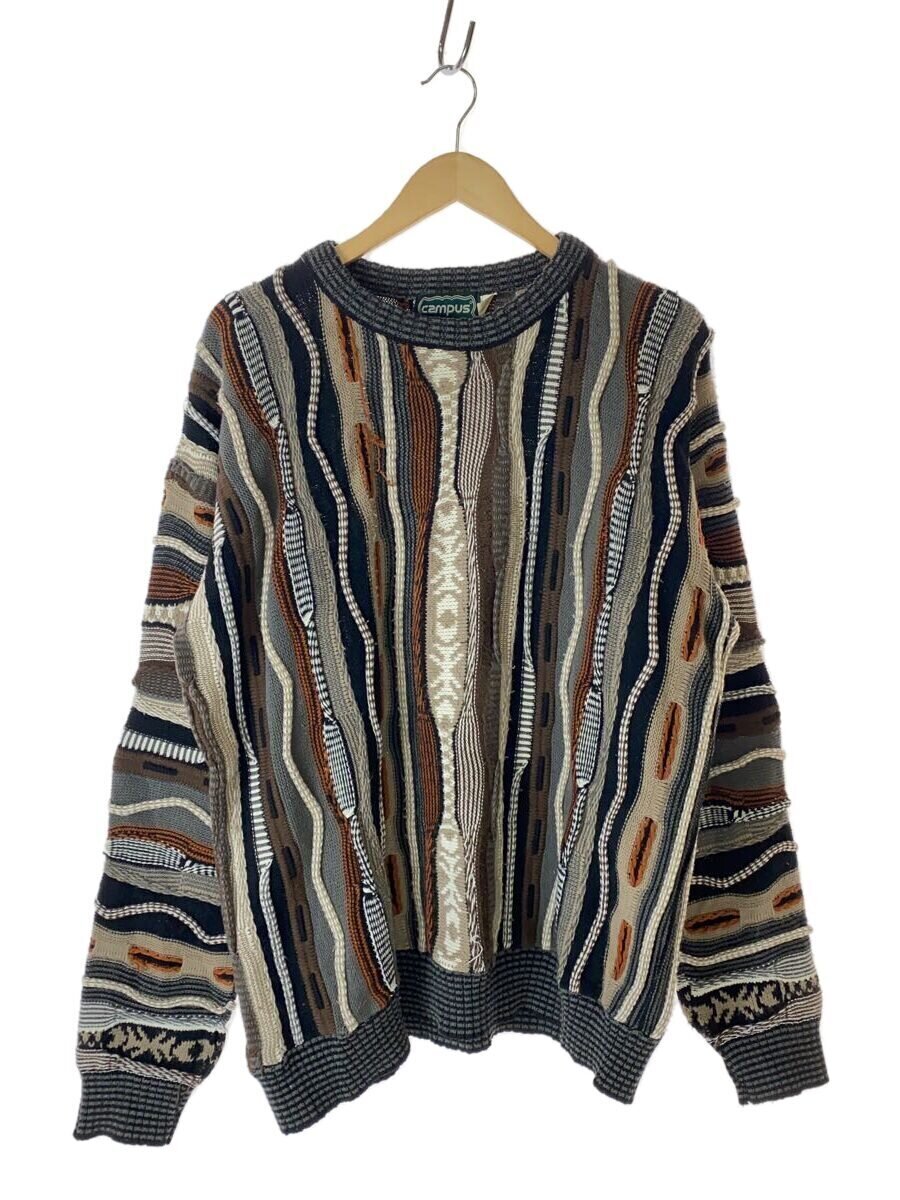 CAMPUS◆80~90s/3Dニット/ニット・セーター(厚手)/XL/アクリル/マルチカラー/総柄拍卖