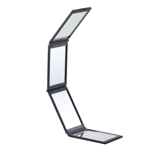 4面どこでもミラー ブラック A-02 アイメディア 1009718 4面鏡 折りたたみ 頭頂部 毛染め 角度調節 メイク拍卖