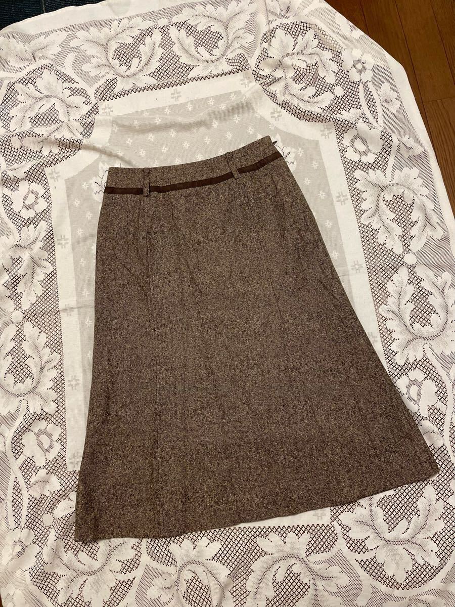 【美品】★SCAPA ツイード調 ウールスカート/40★拍卖