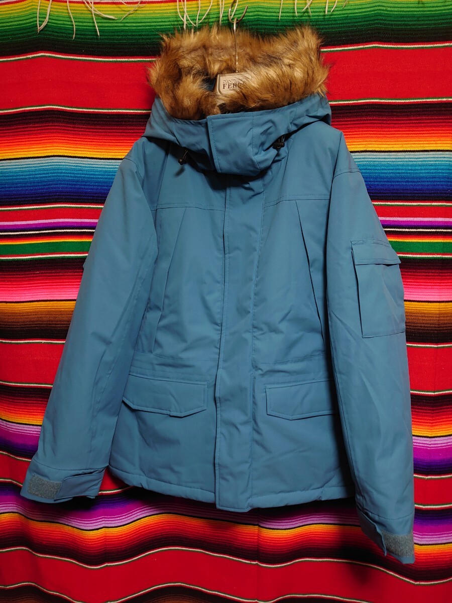 BARK MANHATTAN バーク マンハッタン ビッグシルエット フルジップ ジャケット 美品 Мサイズ エメラルドブルー 撥水防風拍卖