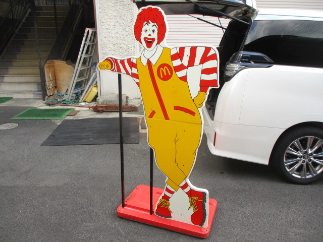 ドナルド・マクドナルド ビンテージ 等身大看板 レトロ キャラクター 傷有り アンティーク 昭和 ディスプレイ拍卖