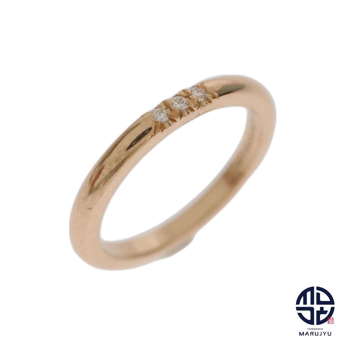 TIFFANY ティファニー Au750PG 18金ローズゴールド ダイヤ3P フォーエバー ウェディング バンドリング 指輪 約8号 ジュエリー拍卖