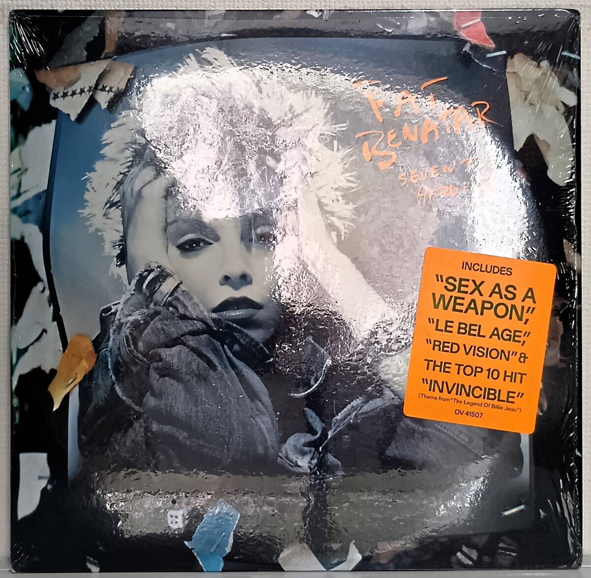 LP(シュリンク,シール帯付,ハガキ付 OV 41507 '85年盤 Rock)パット・ベネター/セブン・ザ・ハード・ウェイ【同梱可能6枚まで】070217拍卖