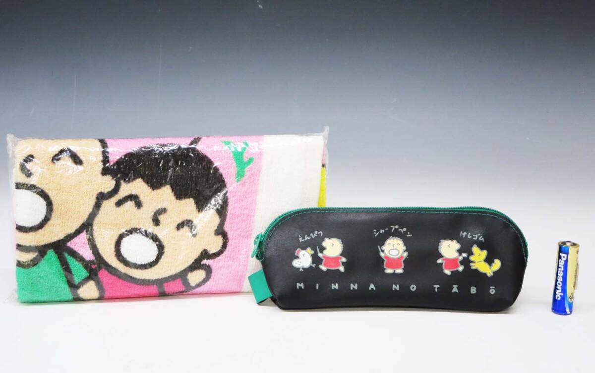◆(TH) SANRIO サンリオ みんなのたあ坊 たぁ坊 たー坊 フェイスタオル ペンケース 89年製 筆箱 文房具 たくぎん 拓銀 拓殖銀行拍卖