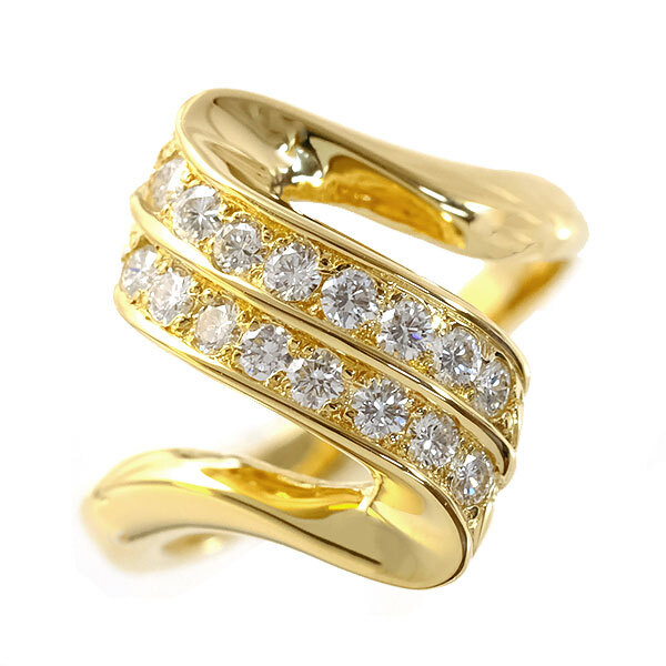 送料無料 本物 ダイヤモンドリング 指輪 K18YG イエローゴールド ダイヤ0.40ct 12号 仕上げ済み レディースアクセサリー おしゃれ 高級拍卖