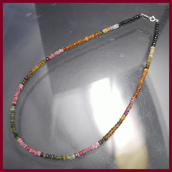 送料無料 本物 トルマリンデザインネックレス SILVER グラデーション ビーズ状 レディース オシャレ 美品拍卖