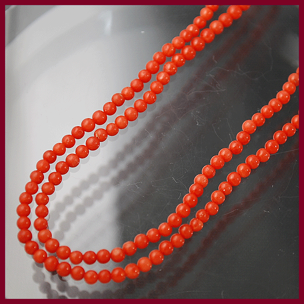 送料無料 本物 天然珊瑚ネックレス 丸玉サンゴ 2連ネックレス SILVER 赤玉サンゴ 丸玉ビーズ オシャレ レディース 美品拍卖