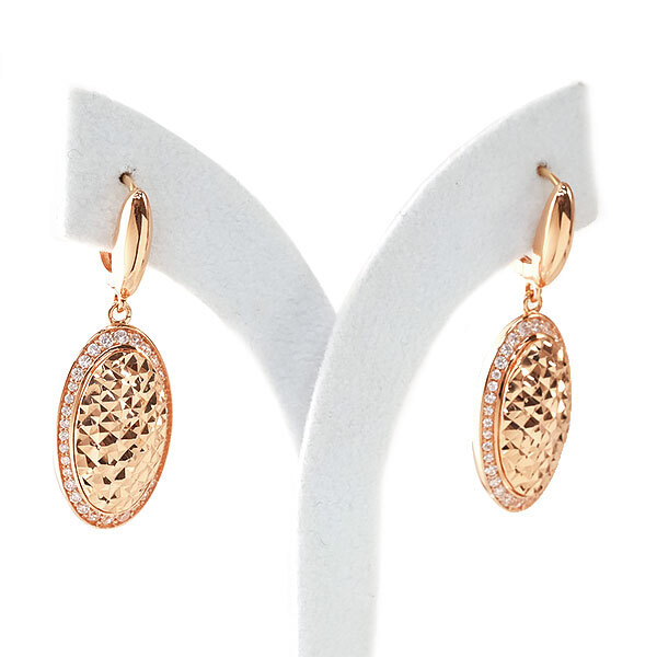 送料無料 本物 ゴールドデザインピアス 750PG ピンクゴールド レディースアクセサリー ラインストーン おしゃれ 可愛い拍卖