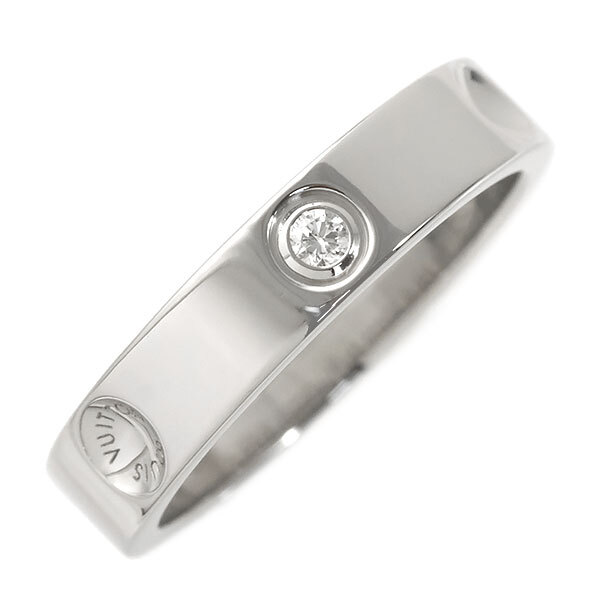 送料無料 本物 LOUIS VUITTON プティットバーグ アンプラント ダイヤモンドリング 指輪 PT950 1PD 5号 仕上げ済み拍卖