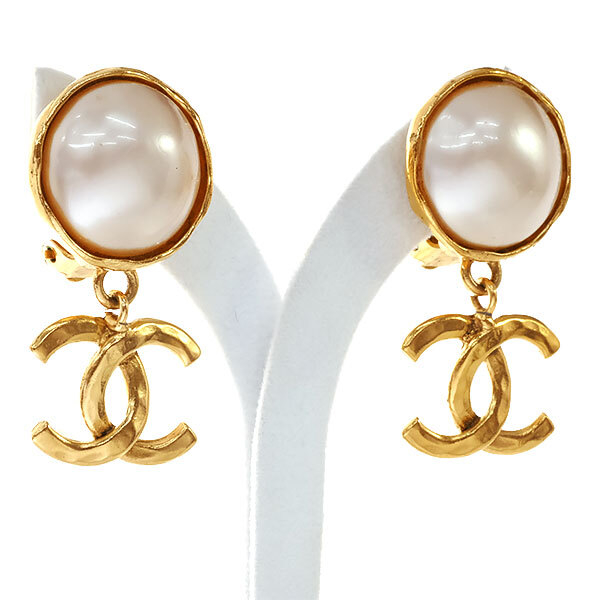 送料無料 本物 CHANEL シャネル ビンテージ イヤリング 94A フェイクパール ココマーク レディースアクセサリー おしゃれ拍卖