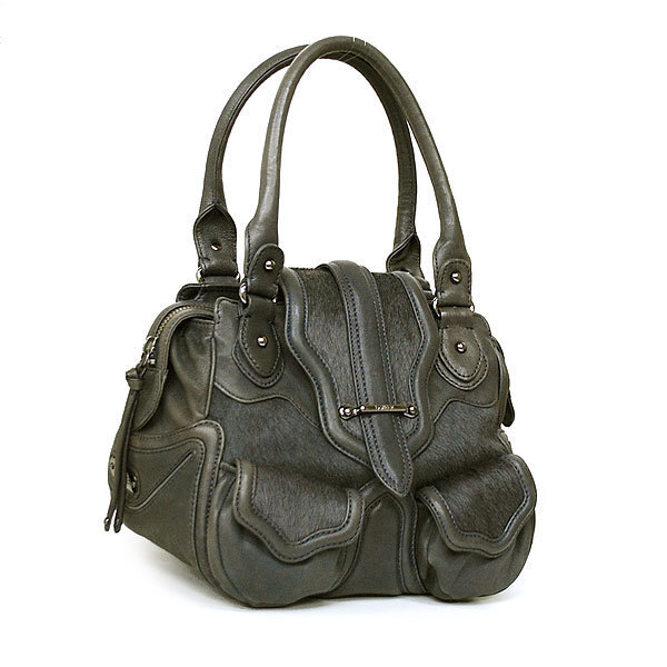 送料無料 本物 botkier ボトキエ ハンドバック ハラコ レザー グレー レディースバック おしゃれ 高級 ファッション小物拍卖