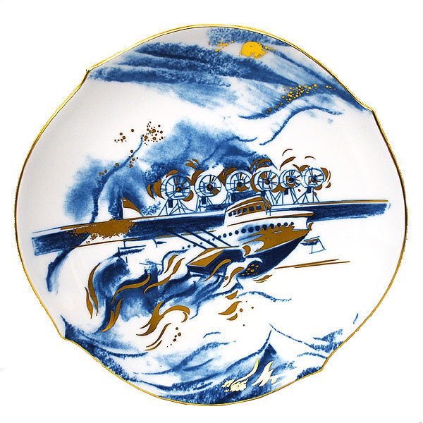 送料無料 本物 Meissen マイセン イヤーズプレート27cm 2002年 飛行艇 ドルニエDO-X 食器 インテリア 箱付拍卖