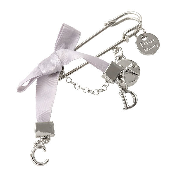 送料無料 本物 Christian Dior ディオール リボンチャーム ピンブローチ おしゃれ ロゴ ファッション小物 おしゃれ 可愛い拍卖